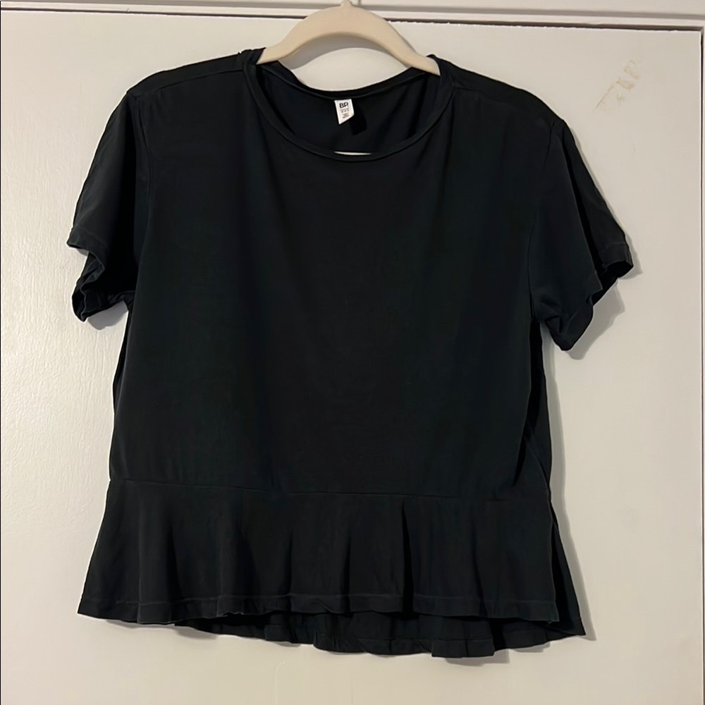 Banana Republic Black Ruffle Hem Top